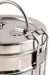 Smartserve Clipper Stainless Steel Tiffin/Lunch Box Set, Set of 3 Containers, Silver