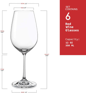 bohemia-crystal Viola White Wine Glass Set, 350ml, Set of 6, Crystal Clear