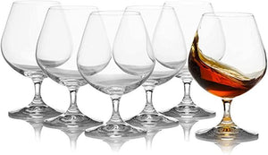 Bohemia Crystal Lara Brandy Glass Set, 400ml, Set of 6pcs, Transparent, Non Lead Crystal Glass | Brandy Glass