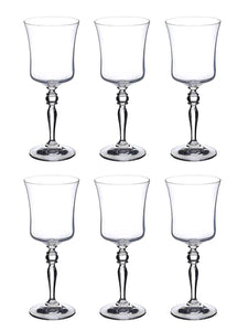 Bohemia Crystal grace Wine Glass Set, 300ml, Set of 6pcs, Transparent, Non Lead Crystal Glass | Wine Glass