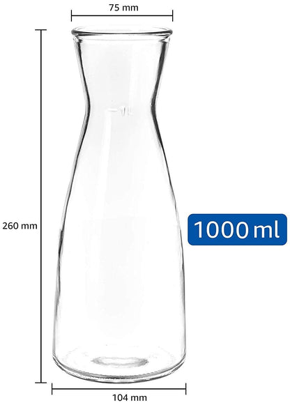 Uniglass Ossa Bar Carafe/Pitcher/Whiskey/Juice/Water/Milk/Tea/Rum/Wine Decanter Glass, 1 Litre (1000ml), Transparent | Decanter