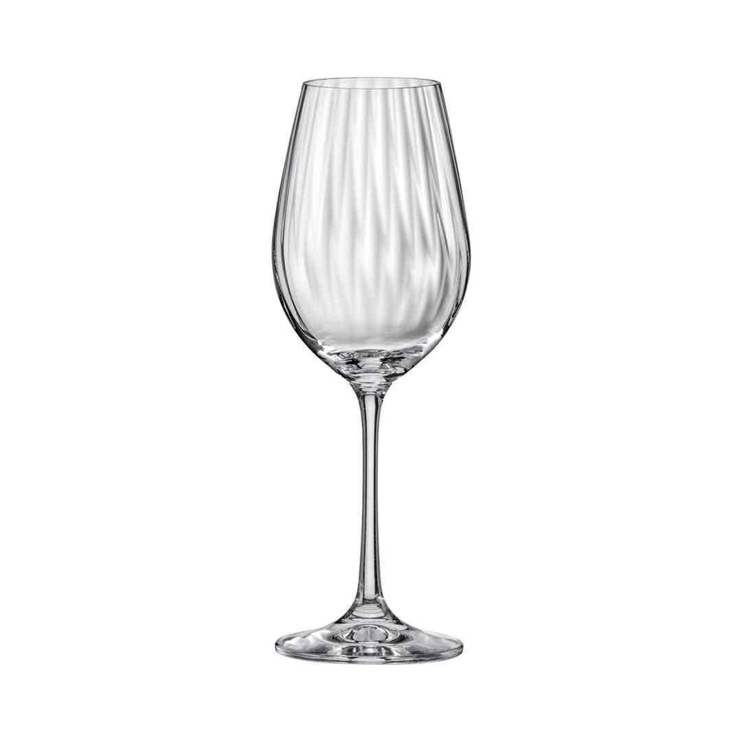 Bohemia Crystal waterfall Wine Glass Set, 350ml, Set of 6pcs, Transparent, Non Lead Crystal Glass | Wine Glass