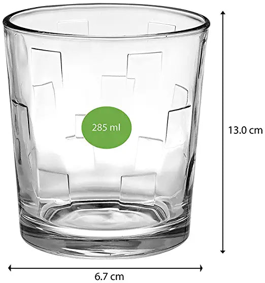 Uniglass Kyvos Juice/Whiskey Glass Set, 245ml/285ml, Set of 12, Transparent