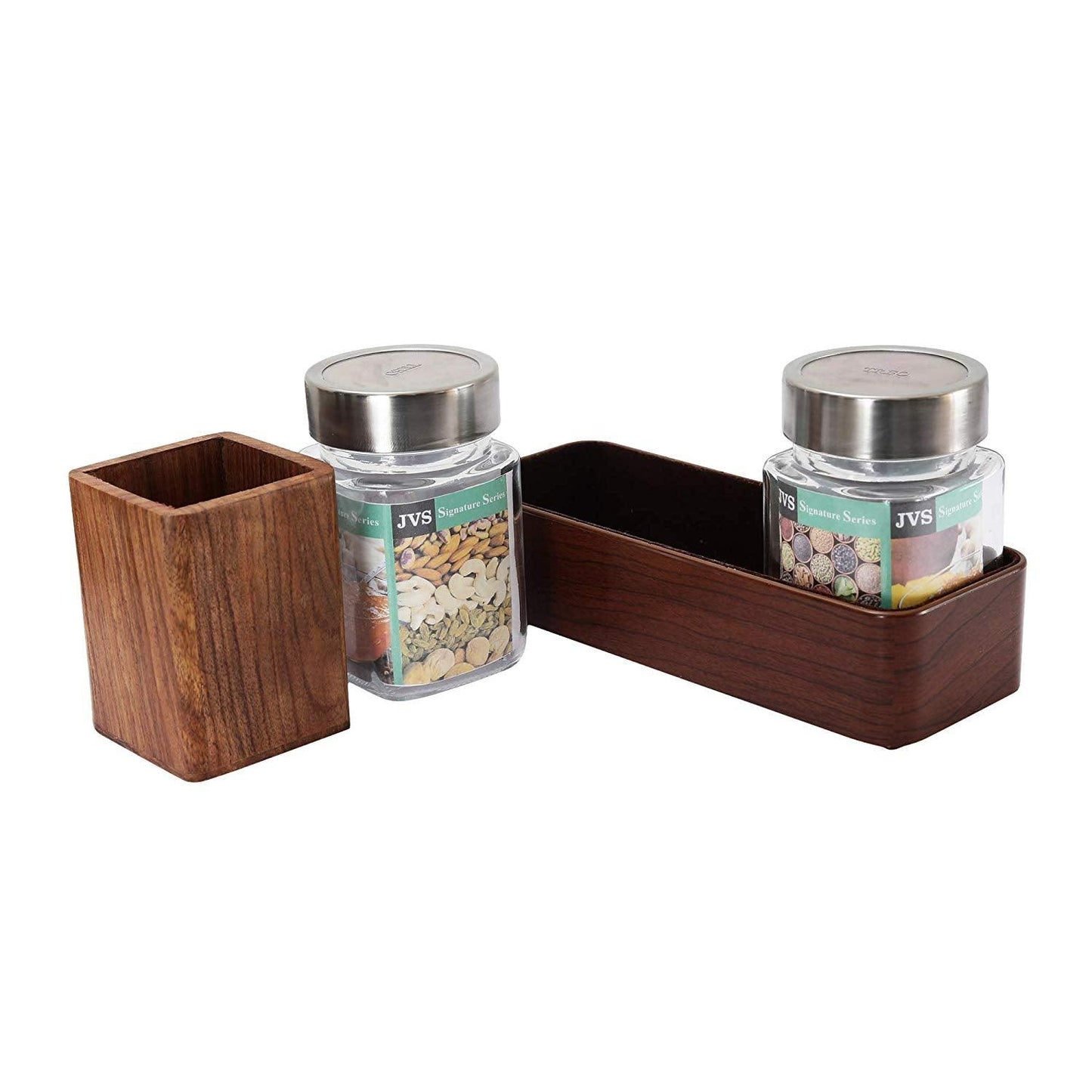 JVS Signature Series 2 Treo Jars (310ml) with 1 Cutlery Holder | Jars & Containers