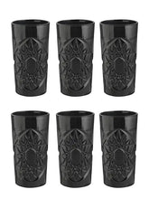 Load image into Gallery viewer, Uniglass Funky Highball Cocktail/Mocktail/Juice/Coffee Glass Set, 450ml, Set of 6, Black