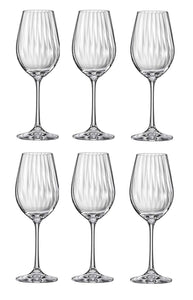 Bohemia Crystal waterfall Wine Glass Set, 350ml, Set of 6pcs, Transparent, Non Lead Crystal Glass | Wine Glass