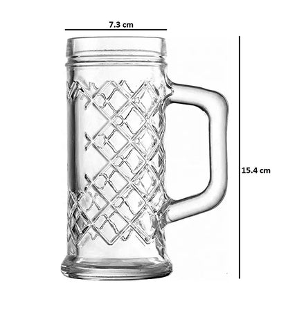 Dimensions of a Stylish Rhombus Pattern Mug - Ideal for beer and other beverages.