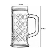 Load image into Gallery viewer, Uniglass Rhombus Bar Beer Glass Mug Set (Transparent, 300ml)