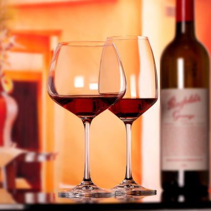 Bohemia Crystal Imported Premium Gisdelle Red Wine Goblet Glass Set, 580ml (20 oz) Set of 6