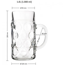 Load image into Gallery viewer, Oberglas Isar Imported Glass Jumbo Beer Mug 1000ml (1 litre)