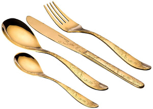 Sanjeev Kapoor Arc Stainless Steel Cutlery Set, 26-Pieces, Gold Titanium | Cutlery Set