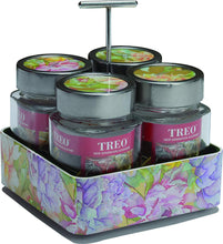 Load image into Gallery viewer, JVS Revolving Organiser Treo Jars Lavender, 310 ml , Multicolour, 4 jars-1 stand-1 handle | Jars &amp; Containers