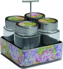 Load image into Gallery viewer, JVS Revolving Organiser Treo Jars Lavender, 310 ml , Multicolour, 4 jars-1 stand-1 handle | Jars &amp; Containers