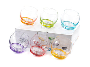 Bohemia Crystal Crazy Glass Set, 390 ML, Set of 6pcs. | Whiskey Glass