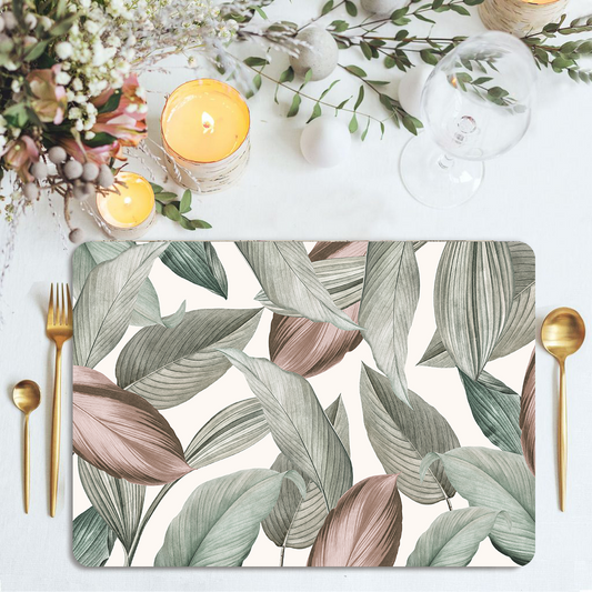 Smartserve Printed Rectangular MDF Wooden Placemats 11.5 x 17.5 Inch, D32