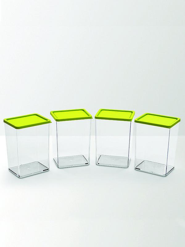 JVS Foodgrade 800 ml Containers green 4 Pcs | Kitchen Storage