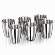 Load image into Gallery viewer, Sanjeev Kapoor Double Walled Stainless Steel Tumbler Set, 240ml, 6-Pieces, Premium Mirror Finish | Juice &amp; Water glass