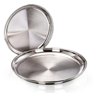 Sanjeev Kapoor Double Walled Stainless Steel Dinner Plates, 6-Pieces | Dinner Plate