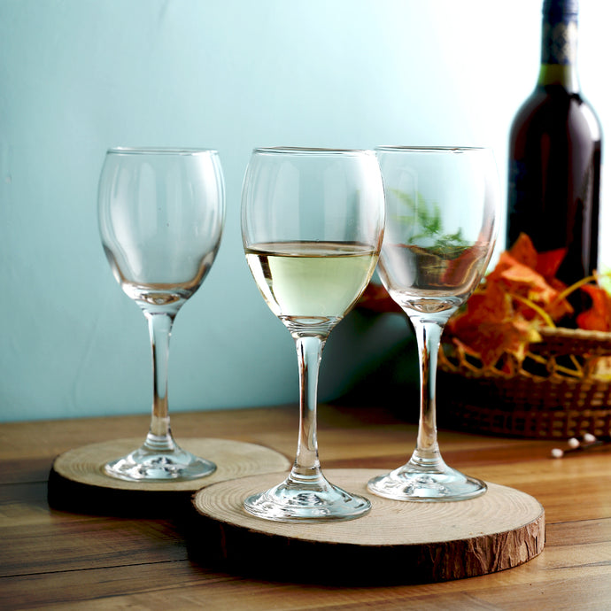 Smartserve Alex White Wine Glass Set (Transparent, 250ml) Set of 6