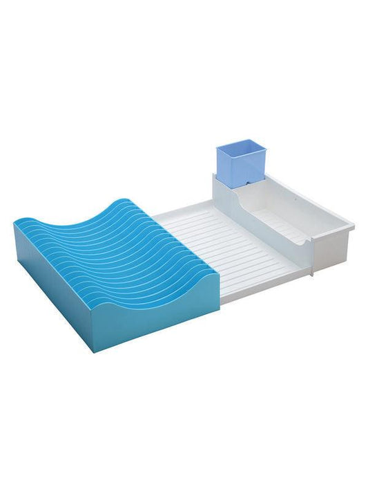 JVS Waves Extendable Dish Drainer - Blue | Kitchen Storage