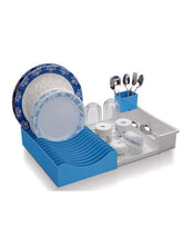 Load image into Gallery viewer, JVS Waves Extendable Dish Drainer - Blue | Kitchen Storage