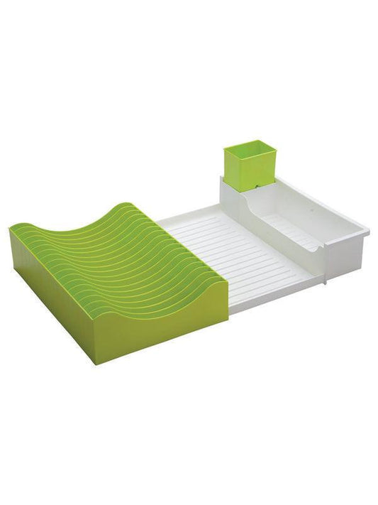 JVS Waves Extendable Dish Drainer -Green | Kitchen Storage