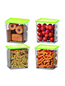 JVS Foodgrade 600ml Containers green 4 Pcs | Kitchen Storage