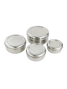 Smartserve Stainless Steel Sada Puri Dabba Food Storage Containers, Set of 4 | Food Container