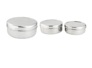 Smartserve Stainless Steel Sadda Puri Dabba Food Storage Containers, Set of 3 | Food Container
