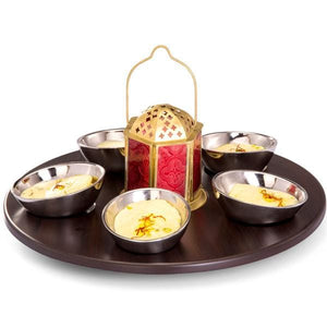 Sanjeev Kapoor Stainless Steel Bowl and Tray Set, 5 Bowl, 1 Tray and 1 Tea Light | Dessert Katori
