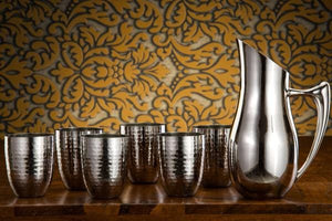 Sanjeev Kapoor Stainless Steel Drinkware Set, 6 Tumbler and 1 Jug | Jug and Glass set