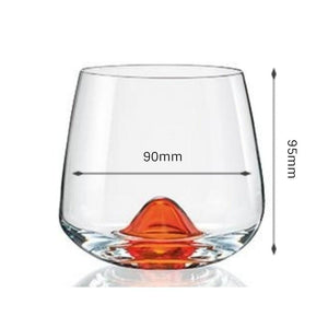 Bohemia Crystal Island Whiskey Glass, 6 Pieces, Orange Base, 310 ml | Whiskey Glass