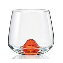 Load image into Gallery viewer, Bohemia Crystal Island Whiskey Glass, 6 Pieces, Orange Base, 310 ml | Whiskey Glass