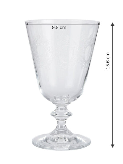 Bohemia Crystal Bella Engraving cocktail glass 350 ML set of 6 pcs , Transparent , Non - lead Crystal | Cocktail Glass