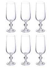 Load image into Gallery viewer, Bohemia Crystal Claudia Champagne Flute Drinking Glass 180ml Set of 6 pcs, Tranparent, Non Lead Crystal | Champagne Flute