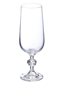 Bohemia Crystal Claudia Champagne Flute Drinking Glass 180ml Set of 6 pcs, Tranparent, Non Lead Crystal | Champagne Flute