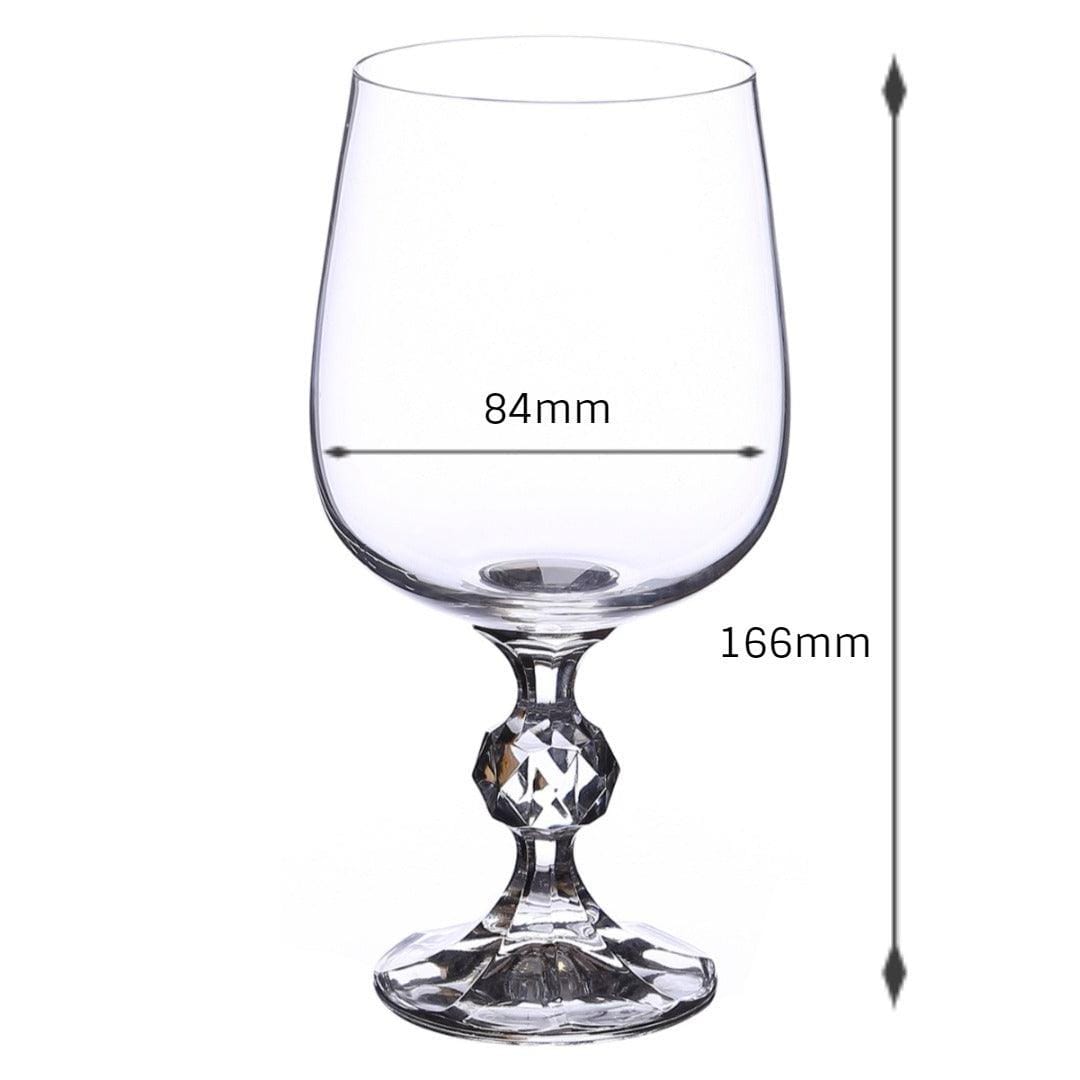 Wine Glass Set - Bohemia Crystal Claudia 340 ML Set of 6 pcs | Wine Glass