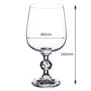 Wine Glass Set - Bohemia Crystal Claudia 340 ML Set of 6 pcs | Wine Glass
