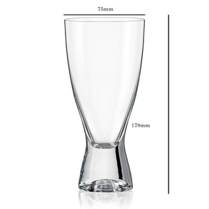 Bohemia Crystal Samba Tall Beer Glass Set, 350ml, Set of 6, Transparent