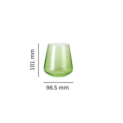 Whiskey Glass 400 ML Set of 6 Pcs, Full Green | Bohemia Crystal Siesta | Whiskey Glass