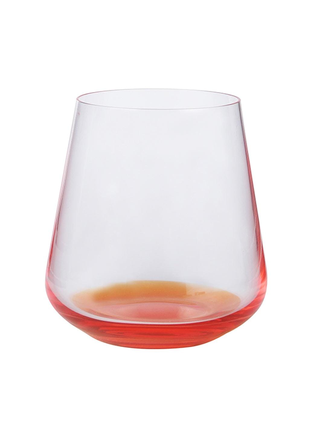 Whiskey Glass 400 ML Set of 6 Pcs, Orange Base | Bohemia Crystal Siesta | Whiskey Glass
