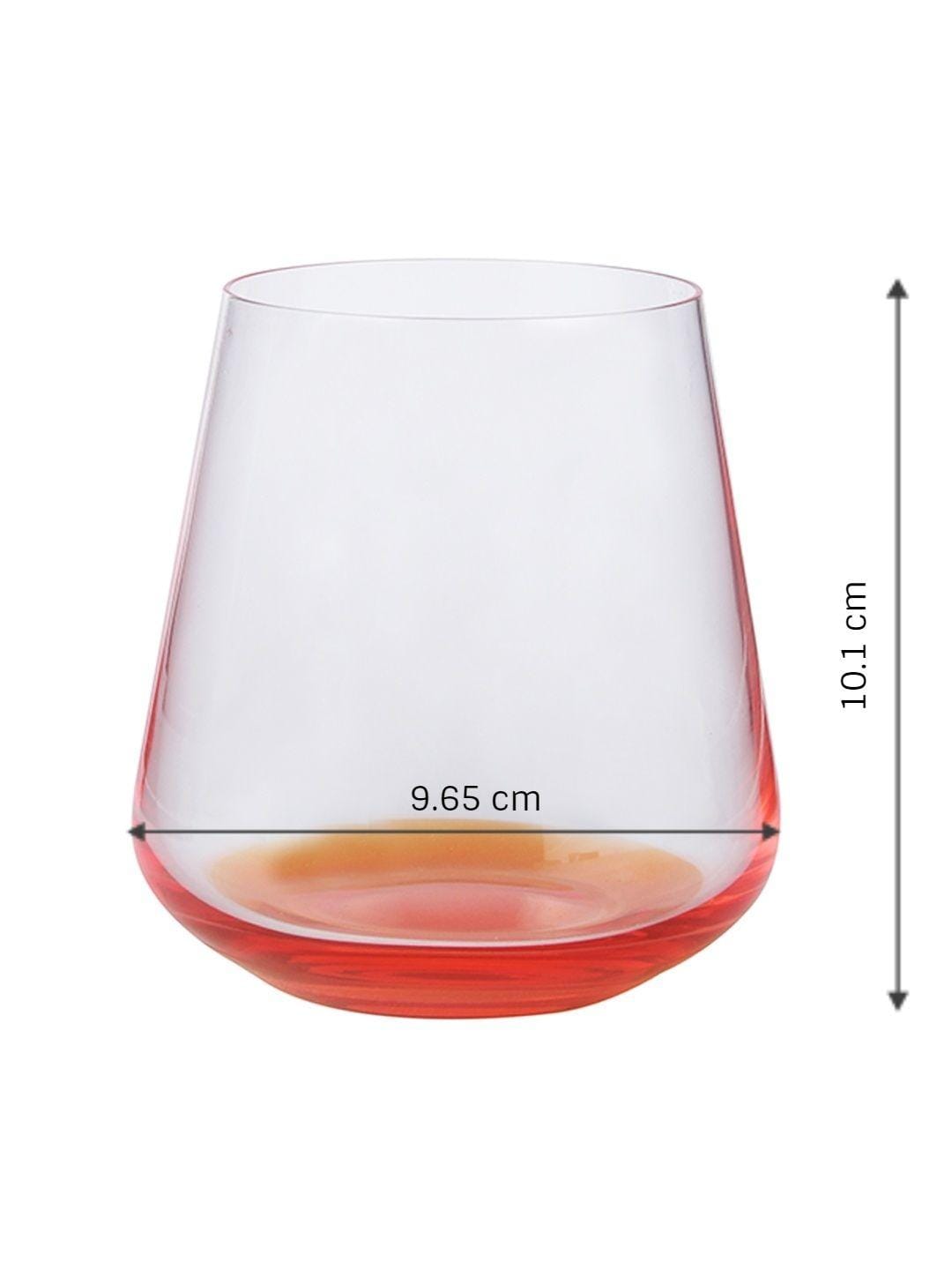 Whiskey Glass 400 ML Set of 6 Pcs, Orange Base | Bohemia Crystal Siesta | Whiskey Glass
