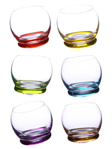 Bohemia Crystal Crazy Glass Set, 390 ML, Set of 6pcs. | Whiskey Glass