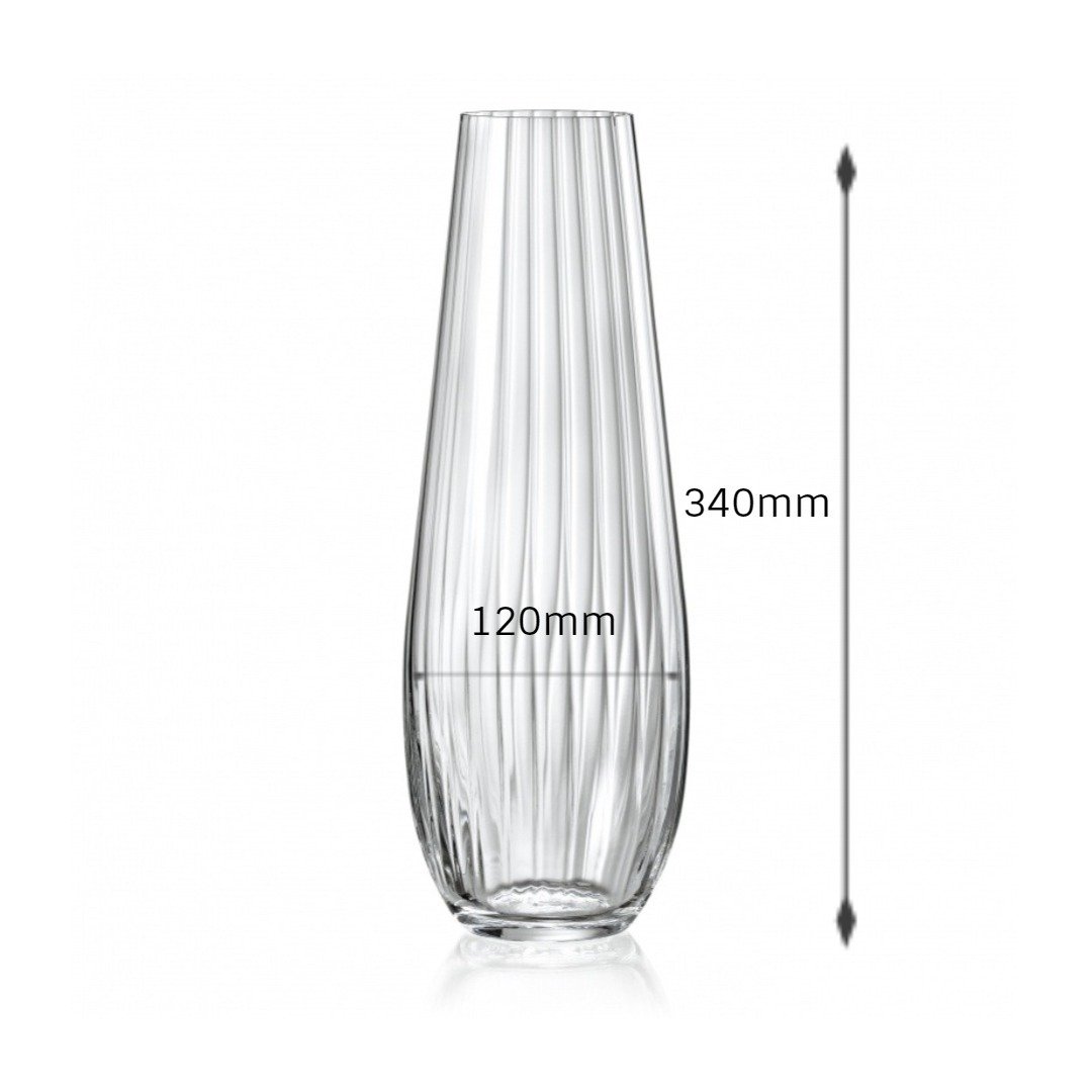 Bohemia Crystal Non lead Crystal Vase waterfall 340mm set of 1 pcs , Transparent | Vase