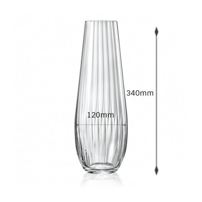 Bohemia Crystal Non lead Crystal Vase waterfall 340mm set of 1 pcs , Transparent | Vase