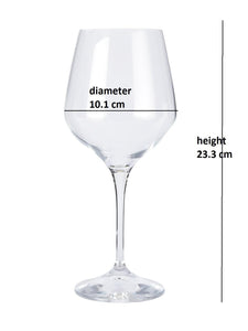 Bohemia Crystal Non Lead Crystal Rebecca Wine Glass 540 ML Set of 6 pcs, Transparent, Non Lead Crystal | Wine Glass