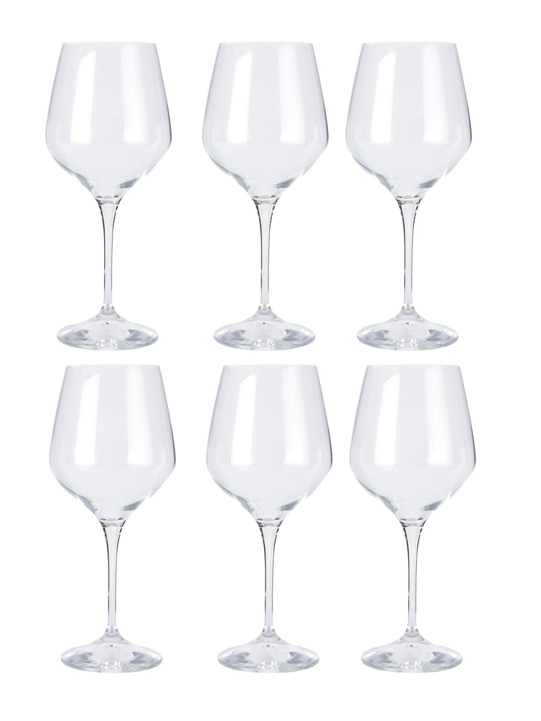 Bohemia Crystal Non Lead Crystal Rebecca Wine Glass 540 ML Set of 6 pcs, Transparent, Non Lead Crystal | Wine Glass