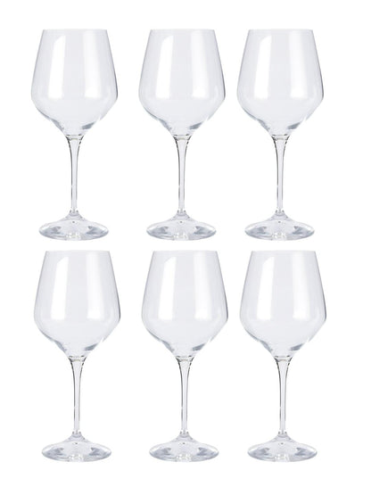 Bohemia Crystal Non Lead Crystal Rebecca Wine Glass 540 ML Set of 6 pcs, Transparent, Non Lead Crystal | Wine Glass