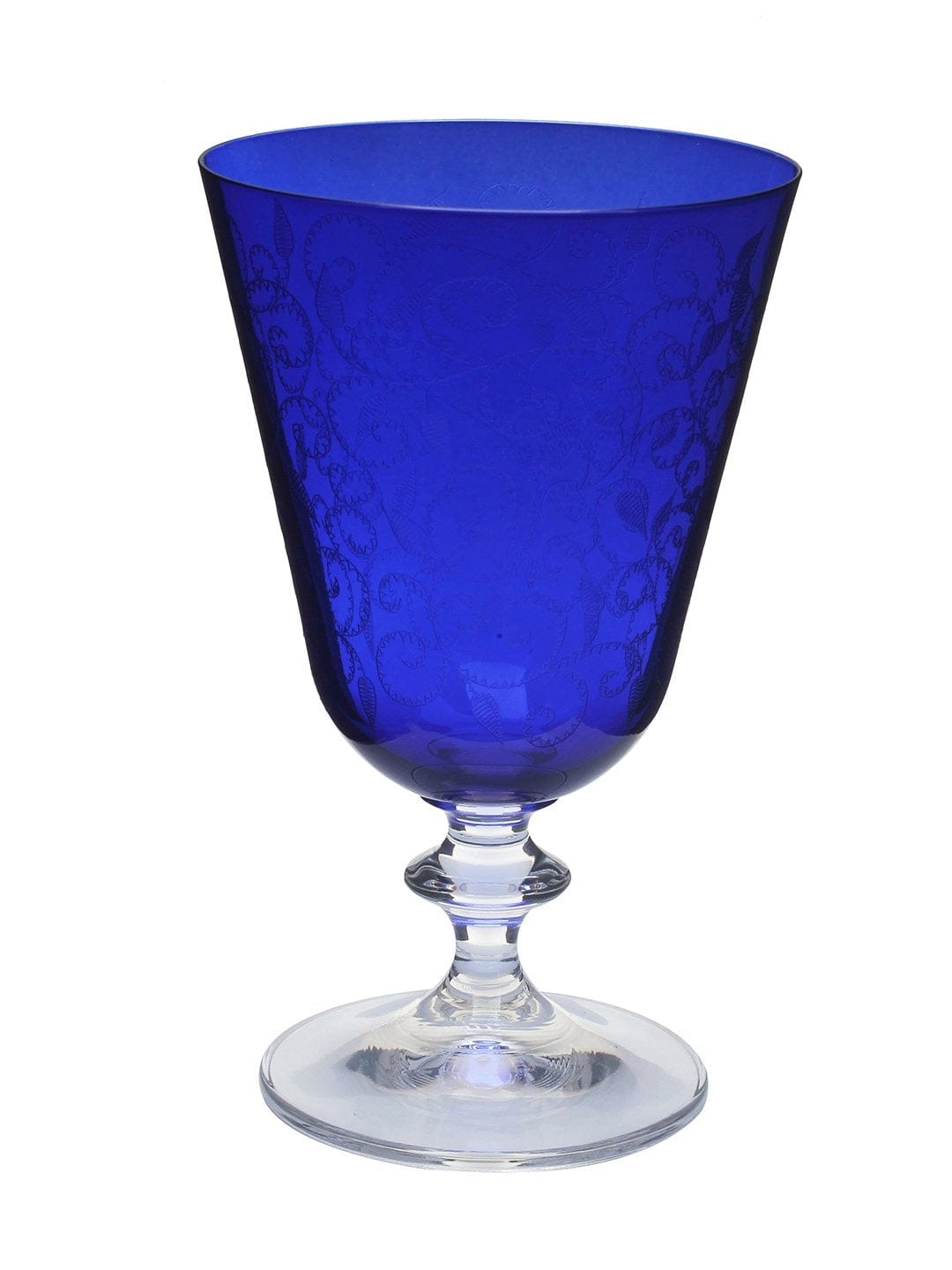 Wine glass set - Bohemia Crystal Bella Dark Blue Pantograph 350 ML Set of 6 pcs | Cocktail Glass