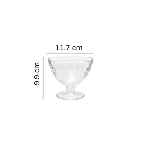 Uniglass Quartz Dessert Glass Bowls Set (Transparent, 375ml) -Set of 6 | Bowl